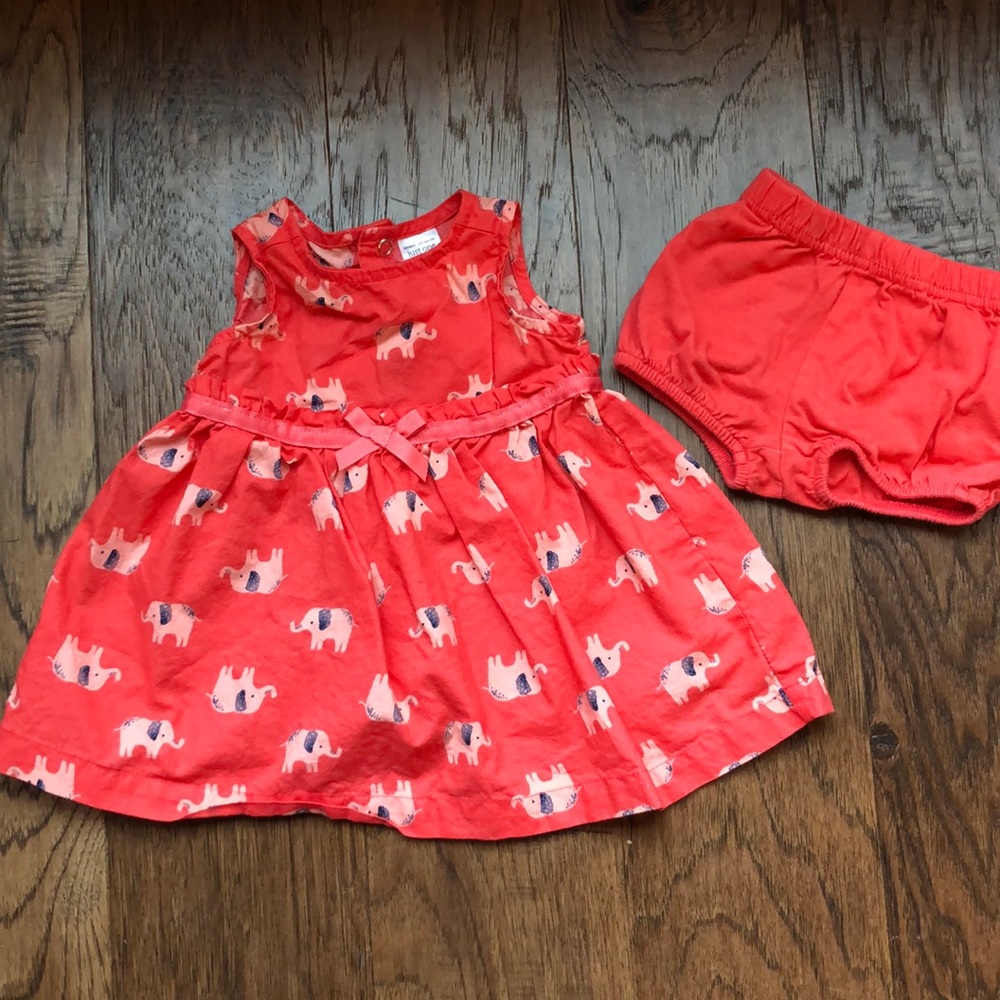 Carter’s 3 m. coral & pink dress with diaper cover